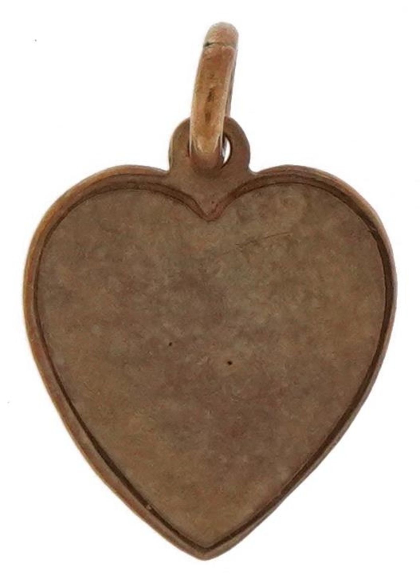 9ct gold charm in the form of a love heart, 1.4cm high, 1.0g