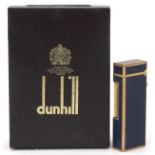 Vintage Dunhill gold plated lapis lazuli pocket lighter with case