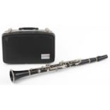 Cased wooden French clarinet by Normandy