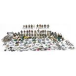 Large collection of army action figures and vehicles