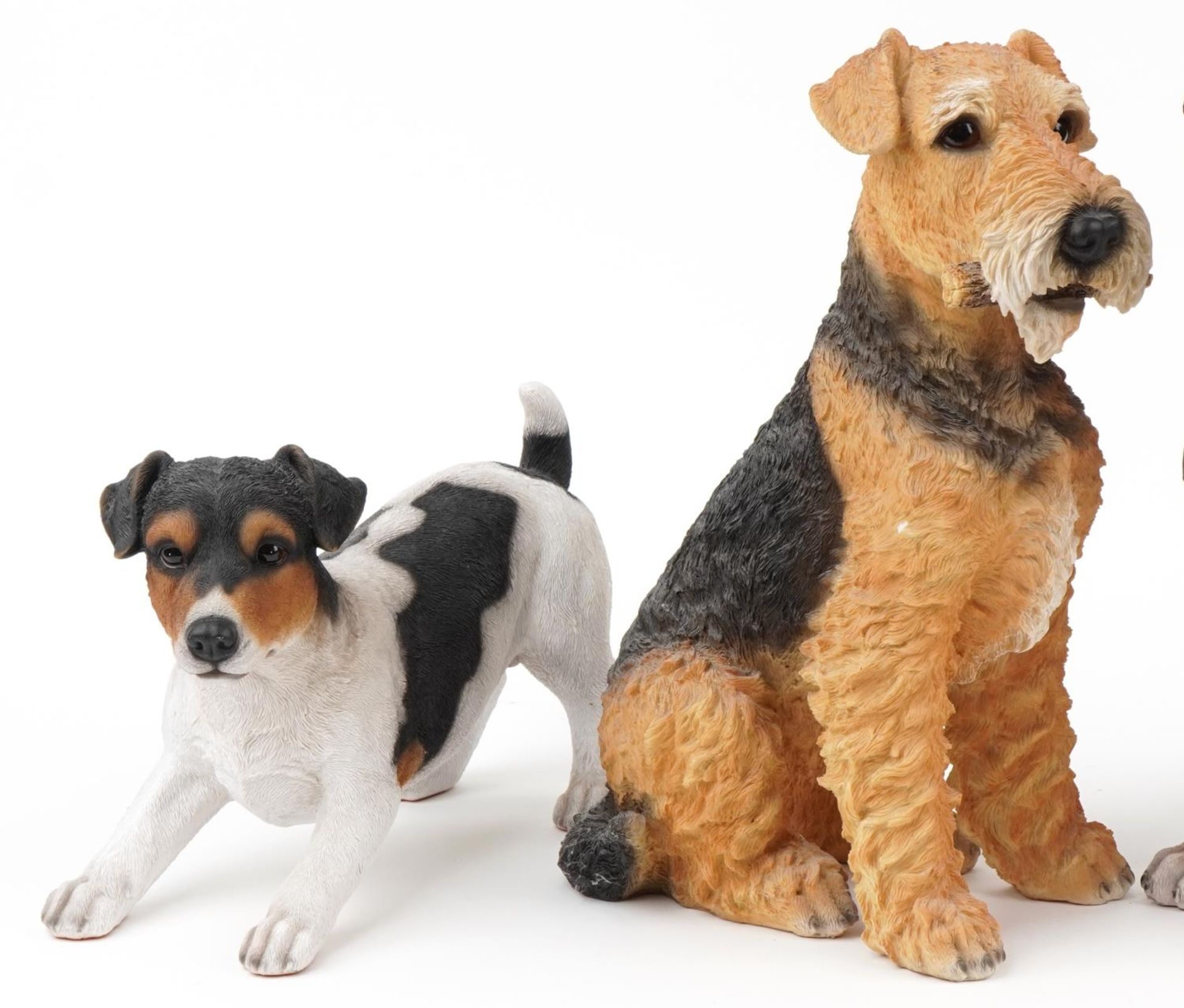 Four large decorative model dogs including Sandicast Labrador pup and Hotant Jack Russell 46cms high - Image 2 of 6