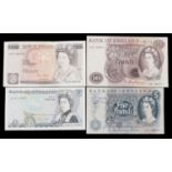 Two ten pound Bank of England banknotes and two five pound Bank of England banknotes