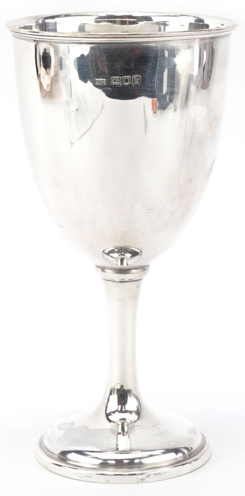 Robert Pringle & Sons, Edwardian silver goblet engraved with a floral wreath, London 1905, 17cm - Bild 2 aus 4