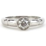 9ct white gold diamond solitaire ring, the diamond approximately 0.25 carat, size K/L, 3.1g