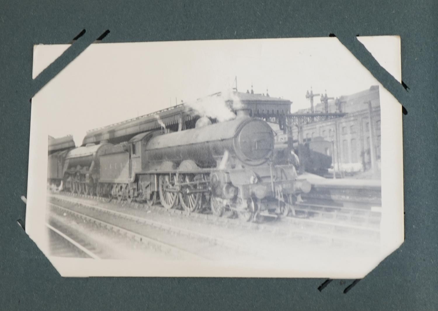 Railway items including postcards of trains arranged in two albums, British Railways torch and a - Image 6 of 15