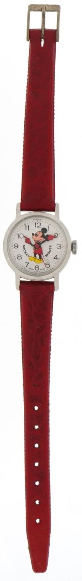 Bradley Time, vintage Walt Disney Mickey Mouse ladies wristwatch having enamelled dial with Arabic - Image 2 of 7