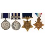 Victorian and later military interest naval medals awarded to J. Christmas HMS Penelope including