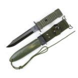 German military interest combat knife with scabbard and blade impressed CGH, numbered 100417, 32cm