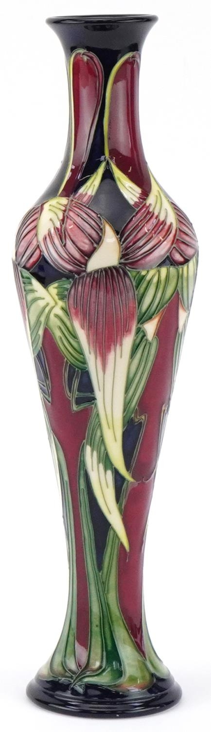 Large Moorcroft pottery vase hand painted and tubelined in the Trinity pattern, designed by Philip