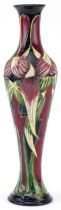 Large Moorcroft pottery vase hand painted and tubelined in the Trinity pattern, designed by Philip