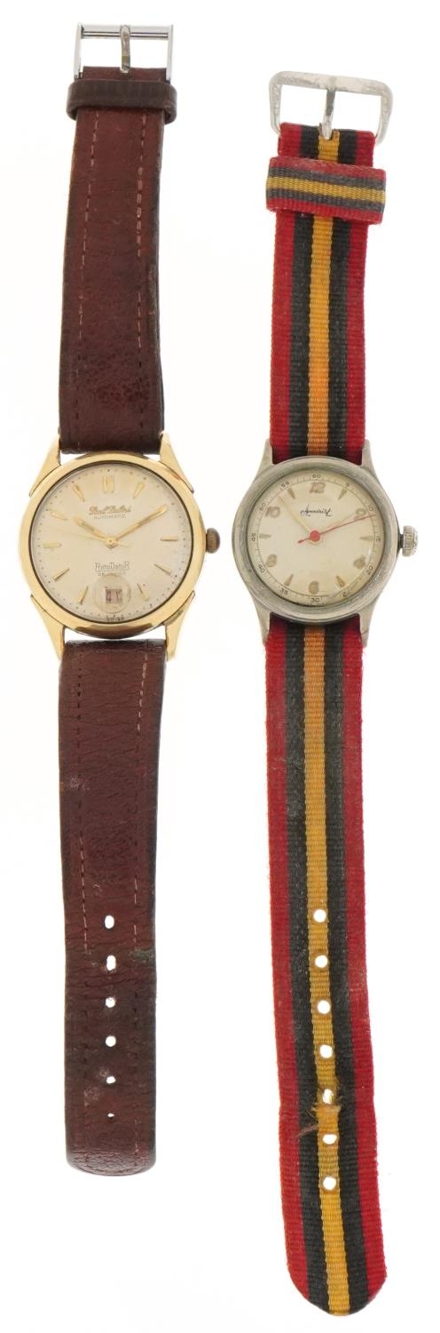 Two vintage gentlemen's wristwatches comprising Paul Buhre Rotodator and Accurist, the largest - Bild 2 aus 3