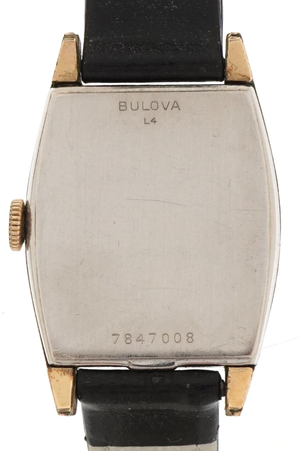 Bulova, gentlemen's gold plated manual wind wristwatch having silvered dial with Arabic numerals, - Image 3 of 6