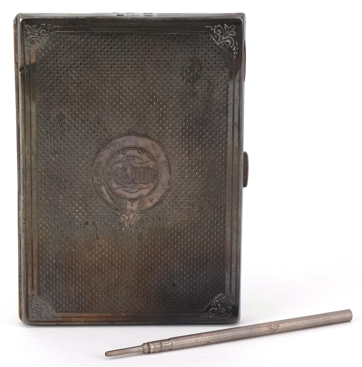 Frederick Marson, Victorian silver engine turned aide memoire with propelling pencil, Birmingham - Bild 3 aus 5