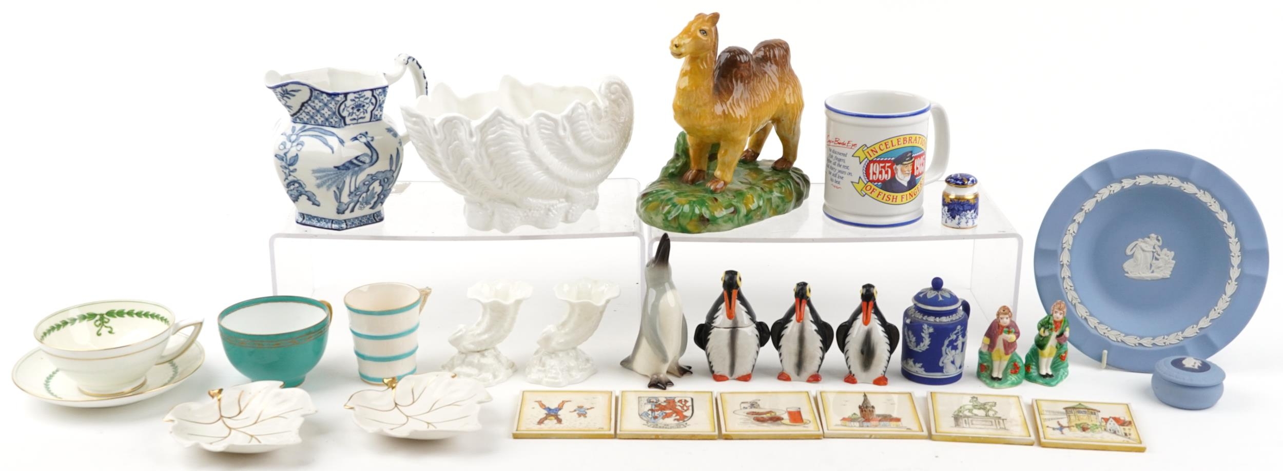 Victorian and later china including Staffordshire style camel, Wedgwood plate, Minton cup and