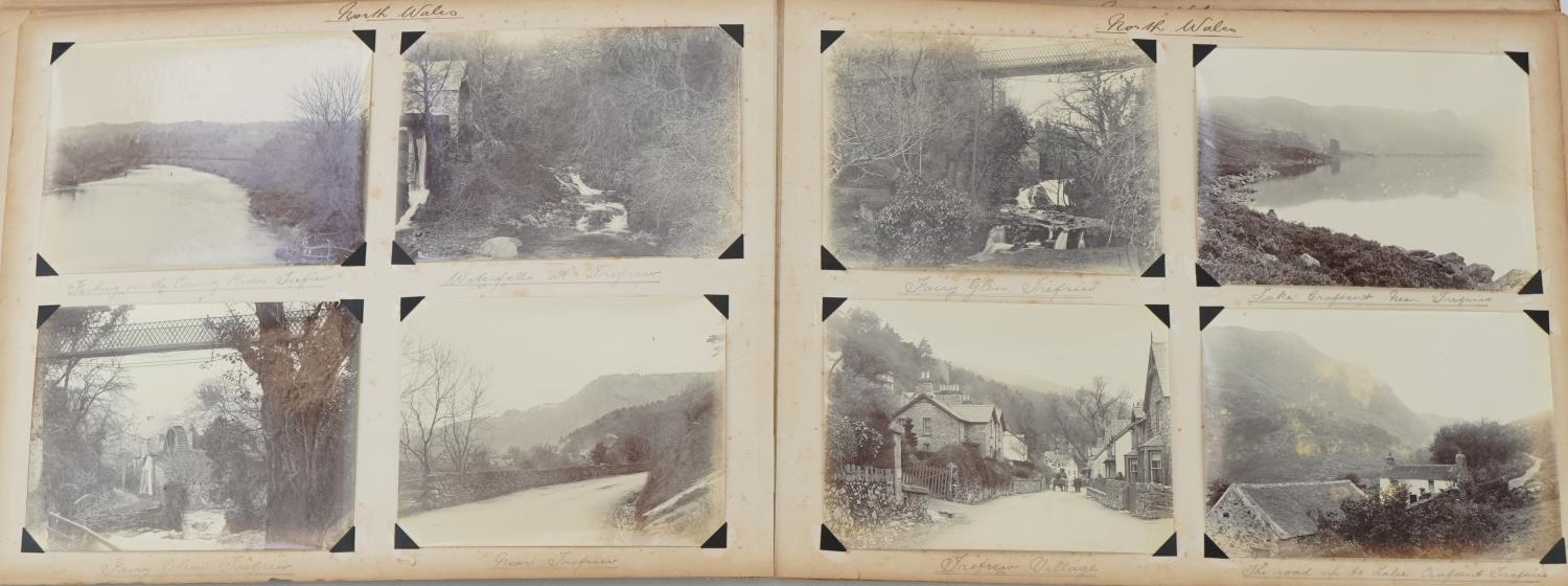 Early 20th century black and white photographs arranged in an album including Staffordshire, - Image 35 of 40
