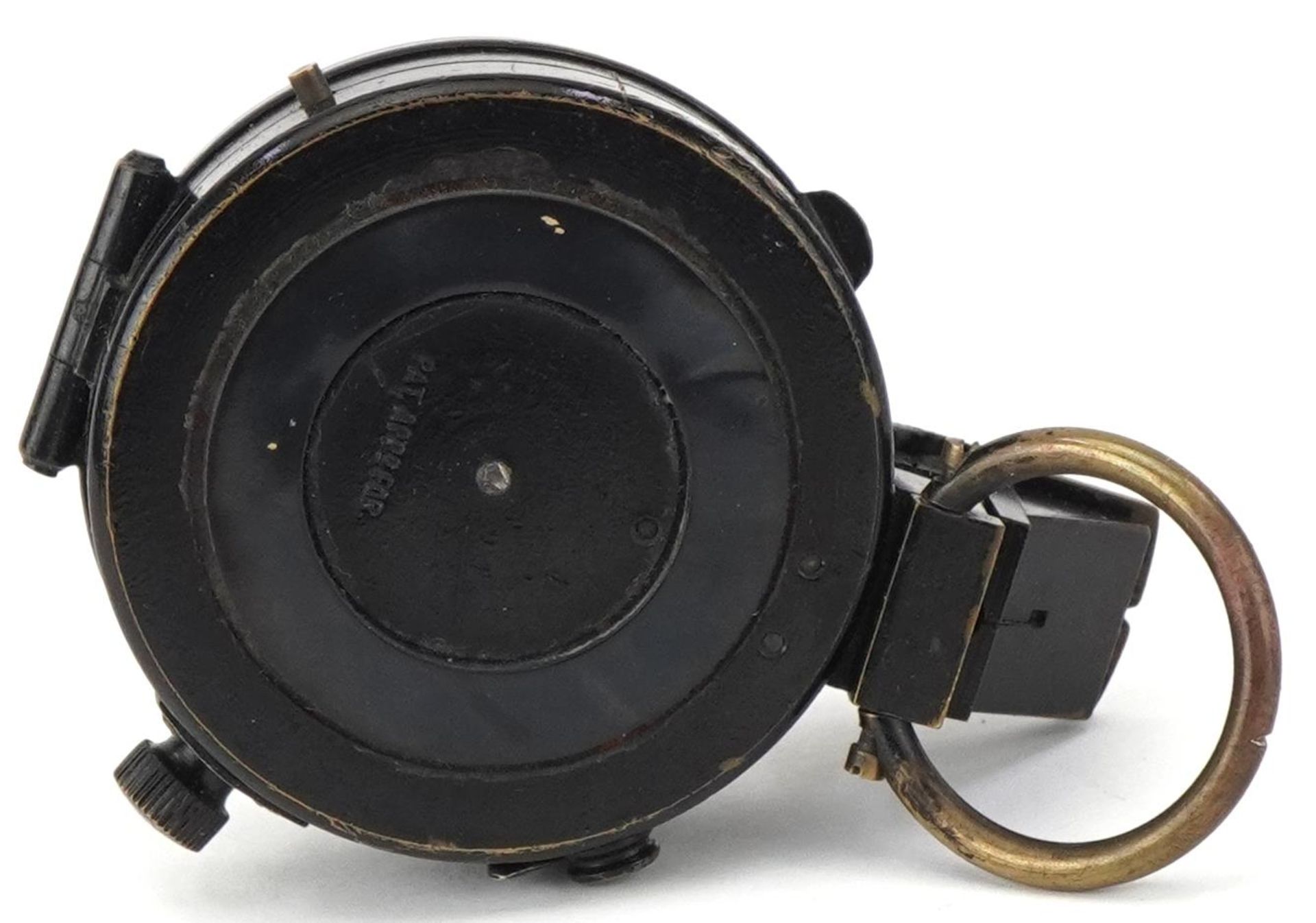 Military interest World War I compass housed in a leather case, Pat. Appd For, 5cm in diameter - Bild 5 aus 5