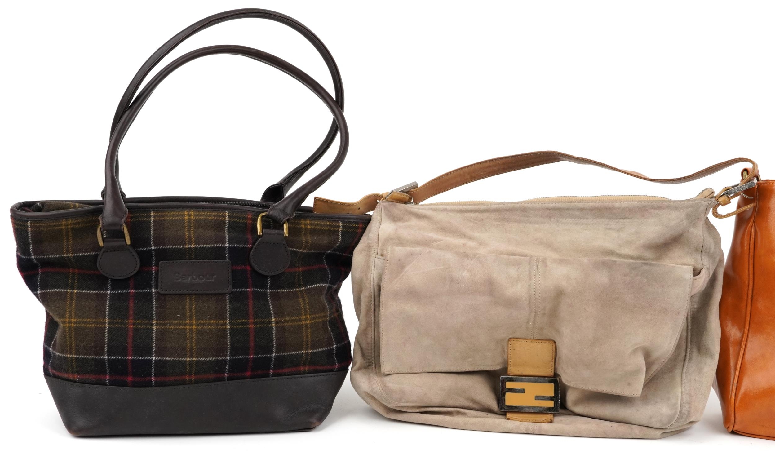 Four vintage and later designer ladies bags comprising Barbour, Mulberry, Coach and Fendi, the - Image 2 of 6