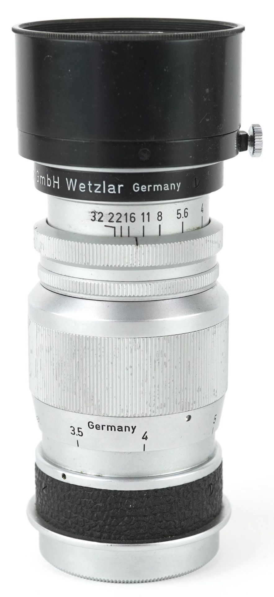 Ernst Leitz Elmar camera lens, F=9cm 1.4 Nr 1497968, 12cm in length