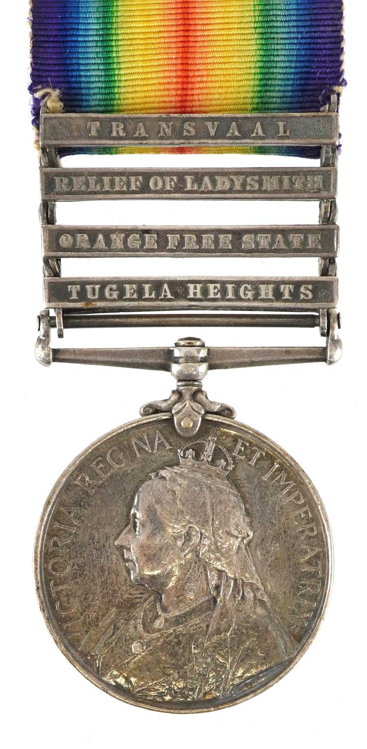 Victorian British military South Africa medal awarded to GNR.G.FITCH.R.F.A with Transvaal Relief
