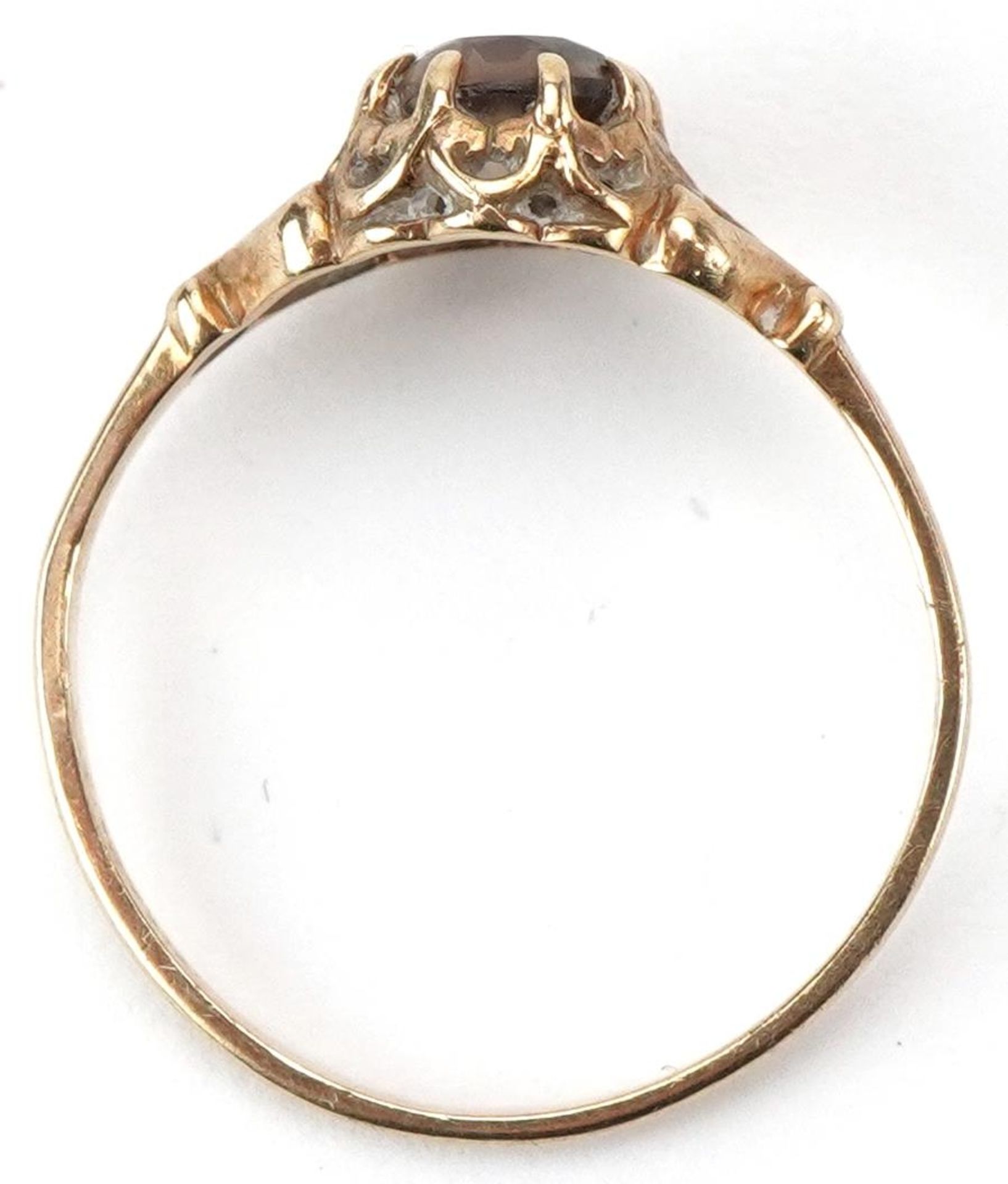 9ct gold citrine solitaire ring, size N, 1.3g - Image 3 of 4