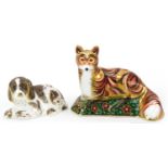 Royal Crown Derby Fox Cub and Scruff paperweights for The Royal Crown Derby Collector's Guild,