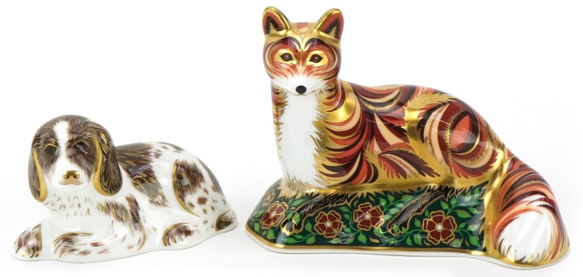 Royal Crown Derby Fox Cub and Scruff paperweights for The Royal Crown Derby Collector's Guild,