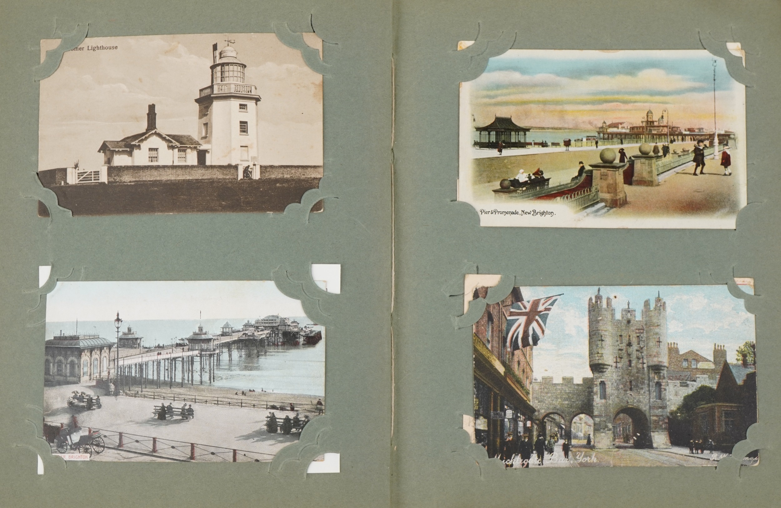 Early 20th century and later postcards arranged in an album, some real photographic, including - Bild 5 aus 9