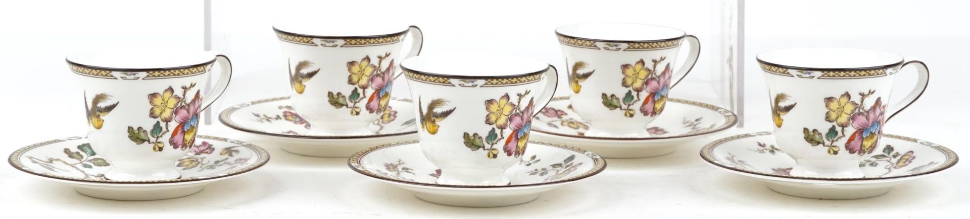 Wedgwood Swallow part coffee service comprising coffee pot, milk jug, six cups and five saucers, the - Image 3 of 4