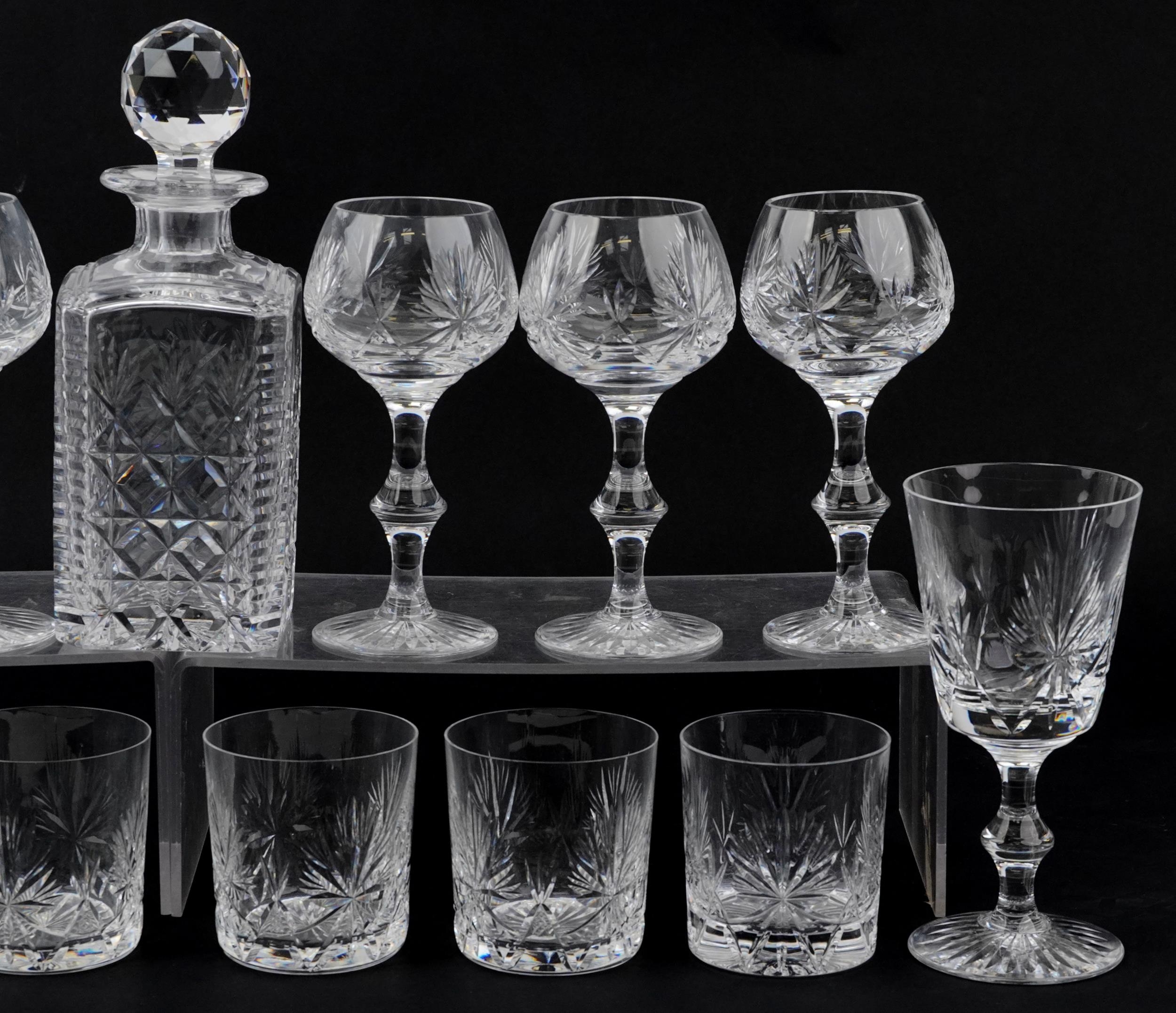 Edinburgh and Stuart crystal including set of six tumblers and decanter, the largest each 18cm high - Image 3 of 4