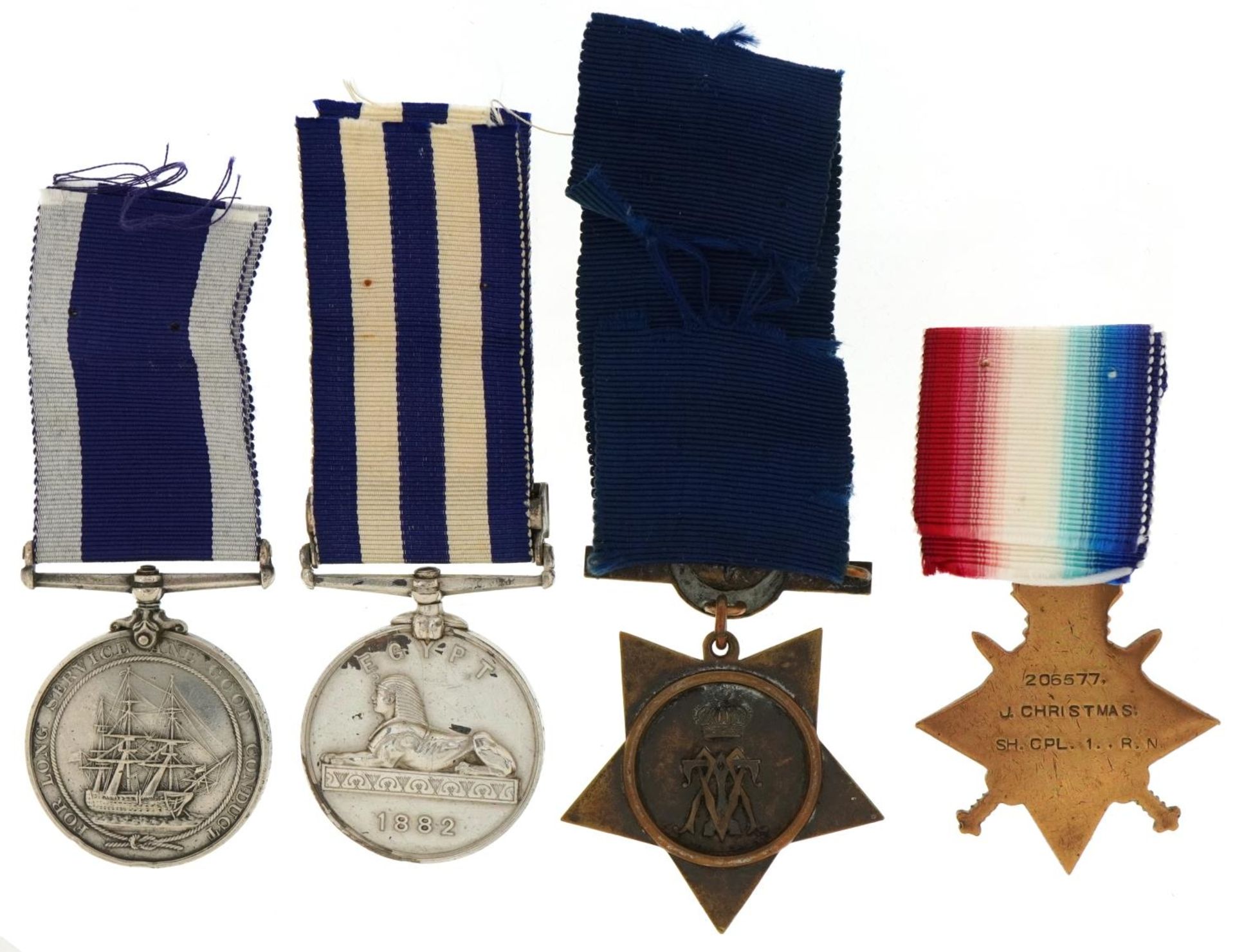 Victorian and later military interest naval medals awarded to J. Christmas HMS Penelope including - Image 3 of 6