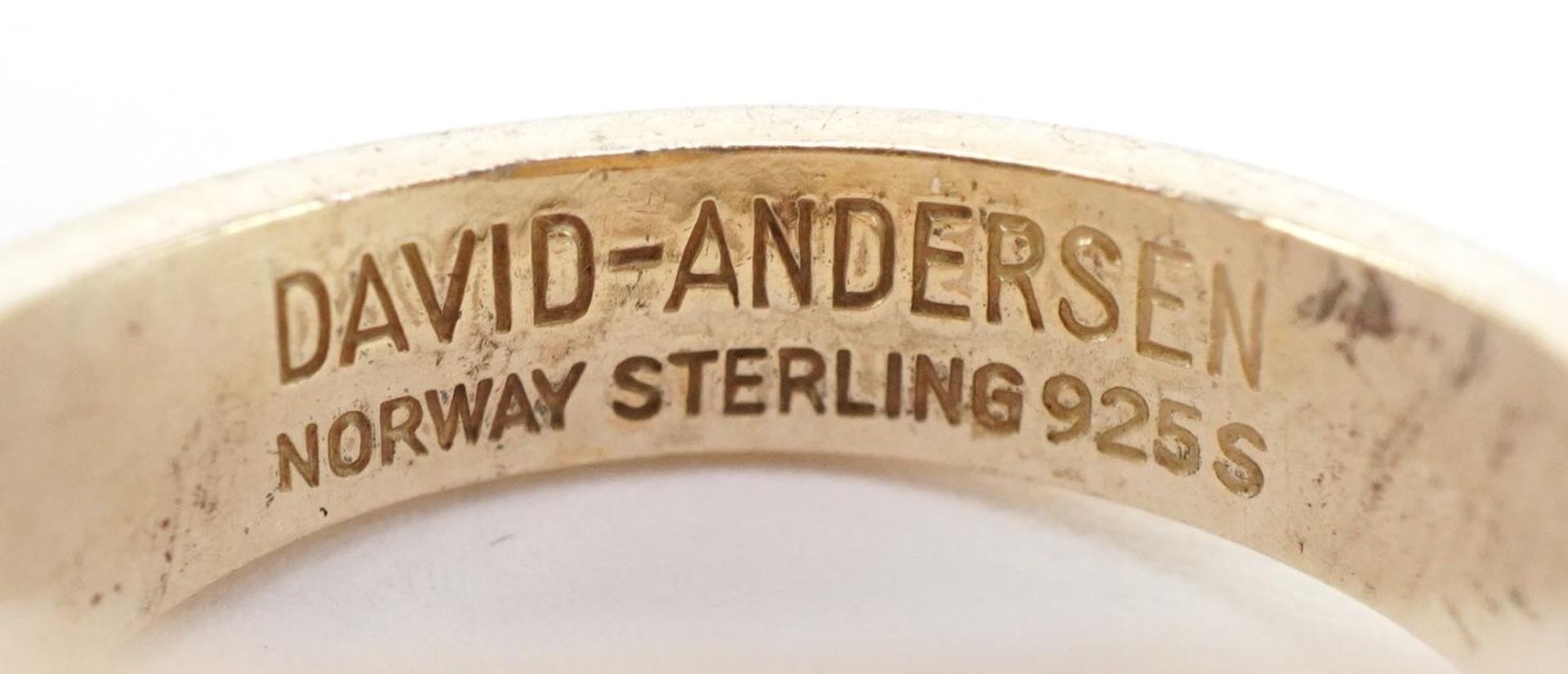 David Andersen, mid century Norwegian 925S sterling silver and black enamel ring, size K, 7.0g - Image 4 of 4