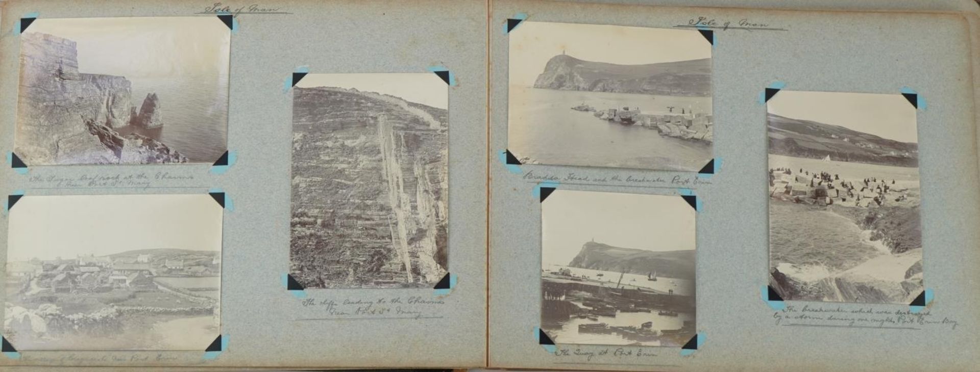 Early 20th century black and white photographs relating to the Isle of Man arranged in an album - Image 14 of 28