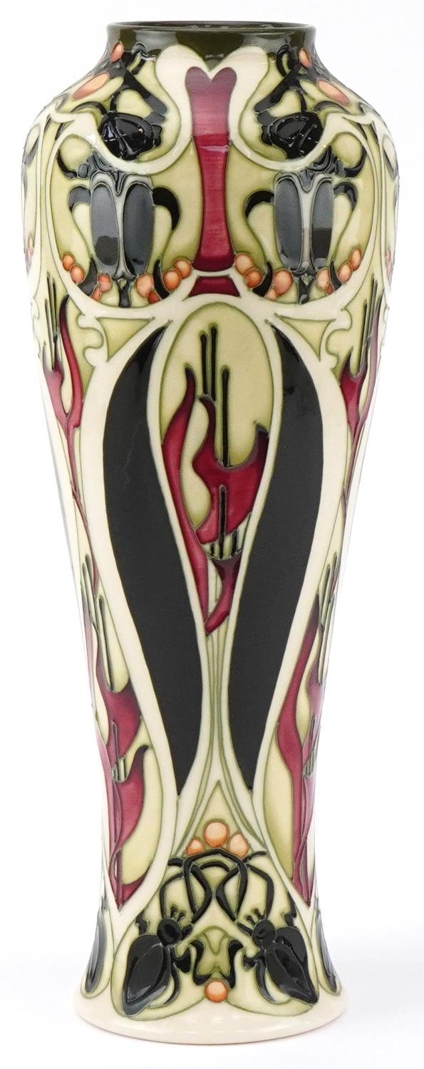 Large Moorcroft pottery vase hand painted and tubelined in the Gardener's pattern, designed by Kerry