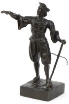 Victorian bronze statue of a hunter possibly by Emile Louis Picault, 32cm high