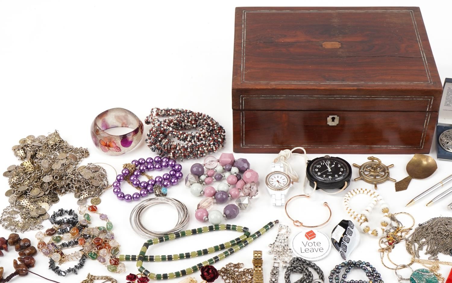 Large collection of vintage and later jewellery, wristwatches and objects including semi precious - Image 2 of 5
