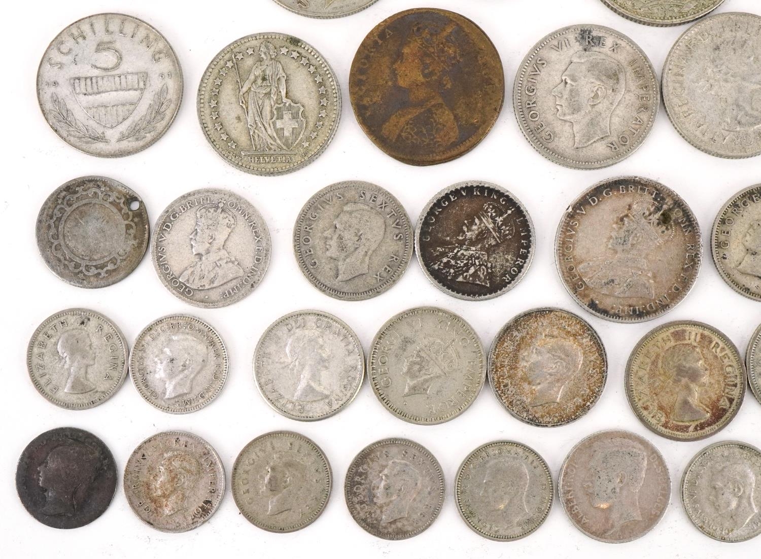 19th century and later world coinage, some silver, including 1944 two franc and Australian 1943 - Image 9 of 10