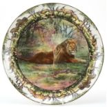 Royal Doulton African series Lion African Game Reserve charger, D6368, 33cm in diameter