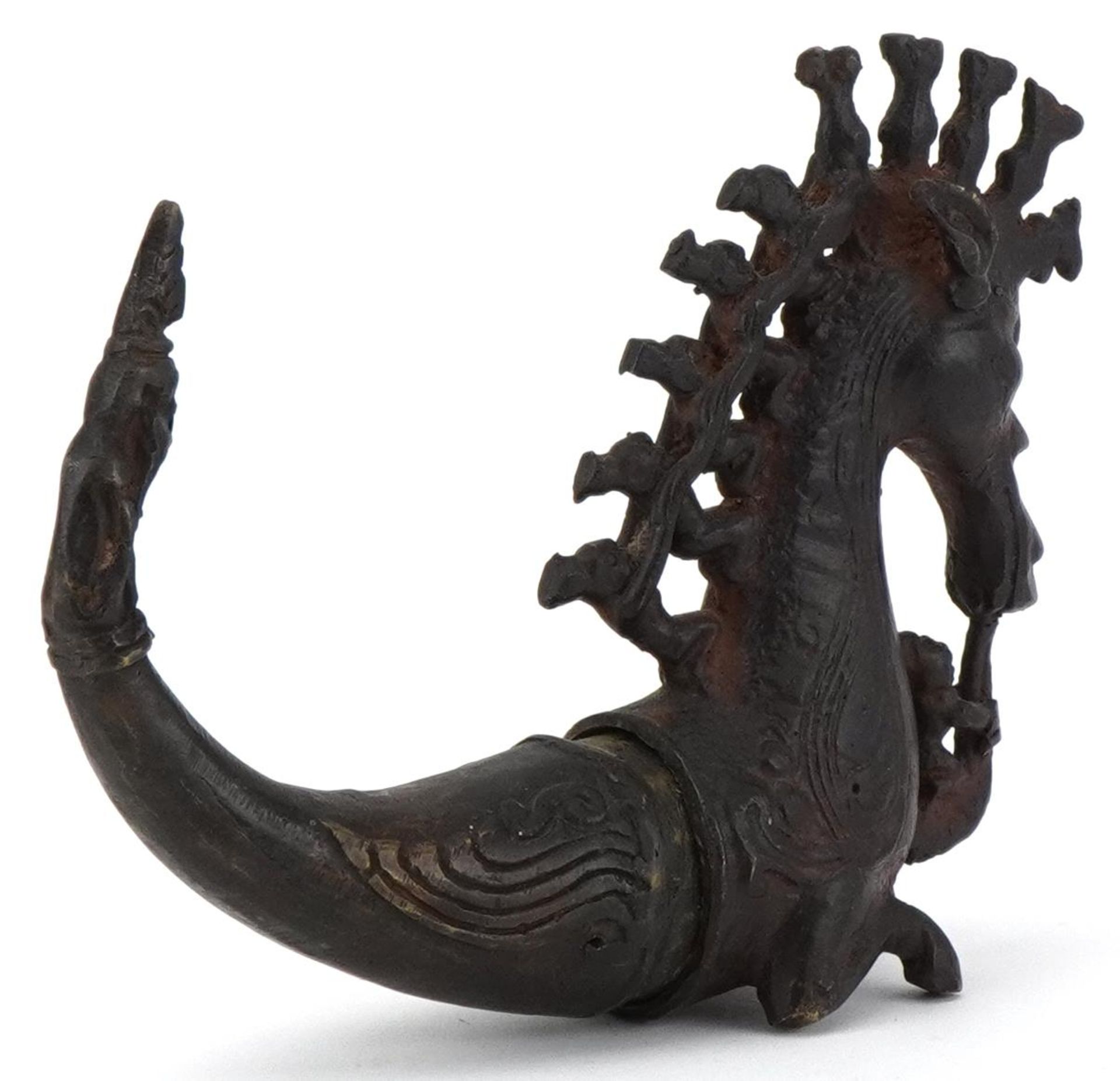 Batak bronze vessel in the form of a seahorse, 14cm in length - Bild 2 aus 3