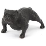 Patinated bronze study of a British Bulldog, 20cm in length