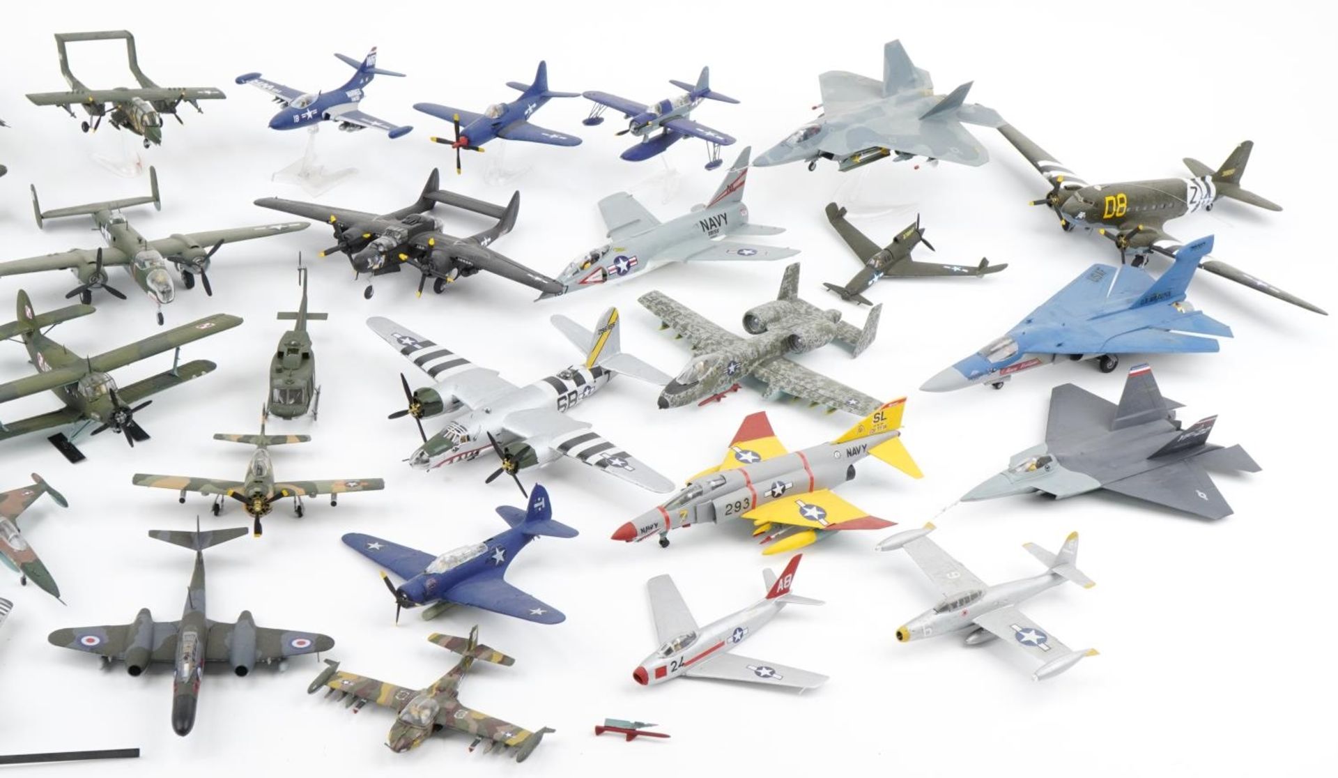 Collection of scratch built model military aircraft, the largest 40cm wide - Image 3 of 4