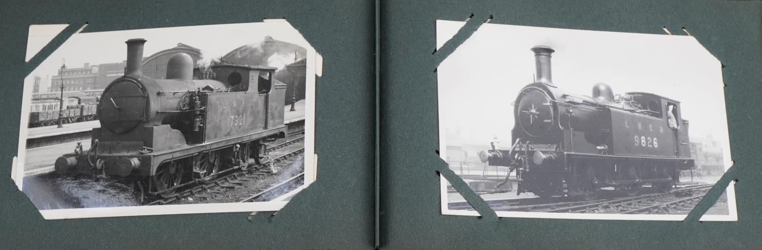 Railway items including postcards of trains arranged in two albums, British Railways torch and a - Image 7 of 15