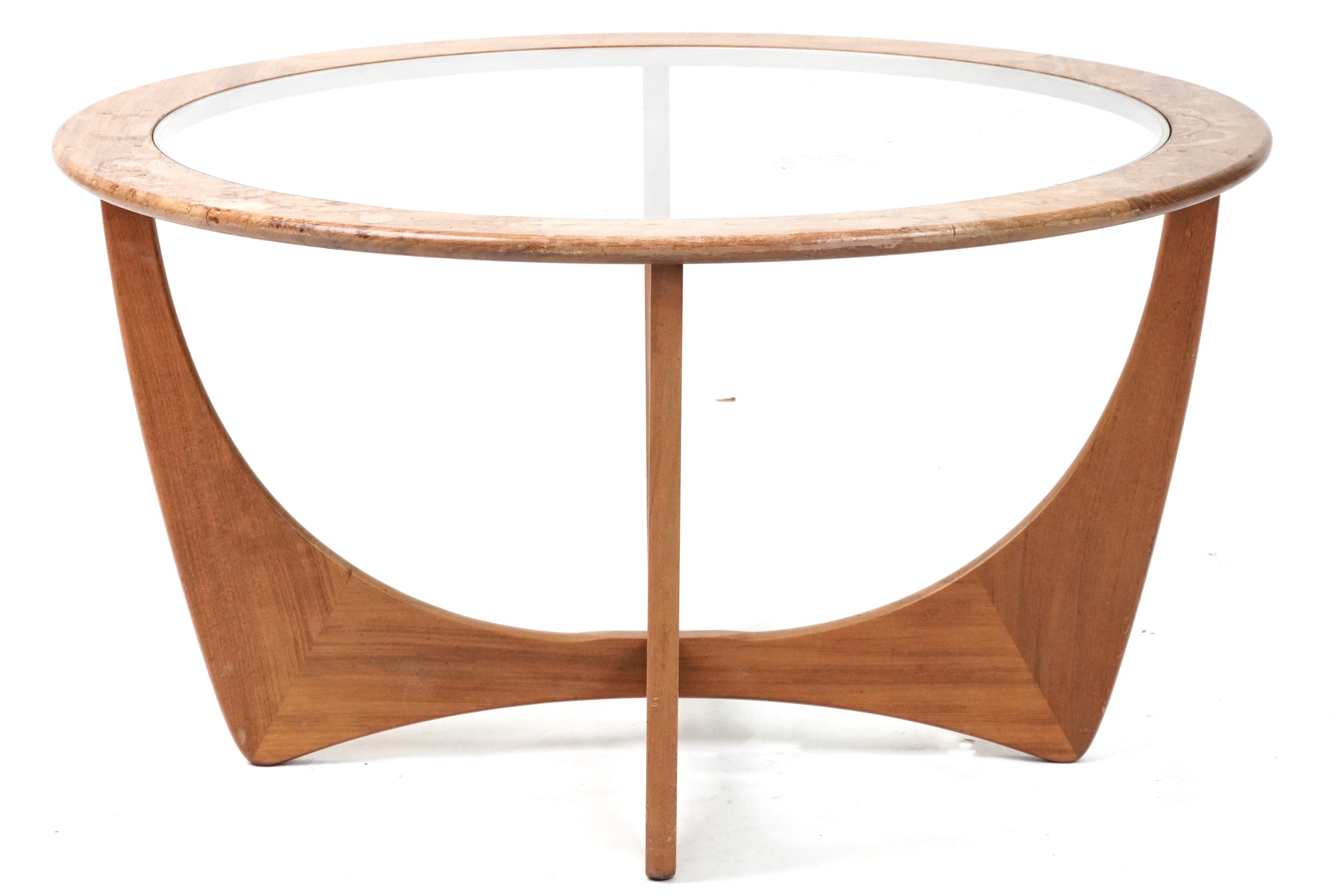 G Plan, mid century teak Astro coffee table, 46cm high x 84cm in diameter - Image 3 of 4
