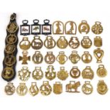 Victorian and later horse brasses including Queen Victoria windmill, Bovril and Gemini