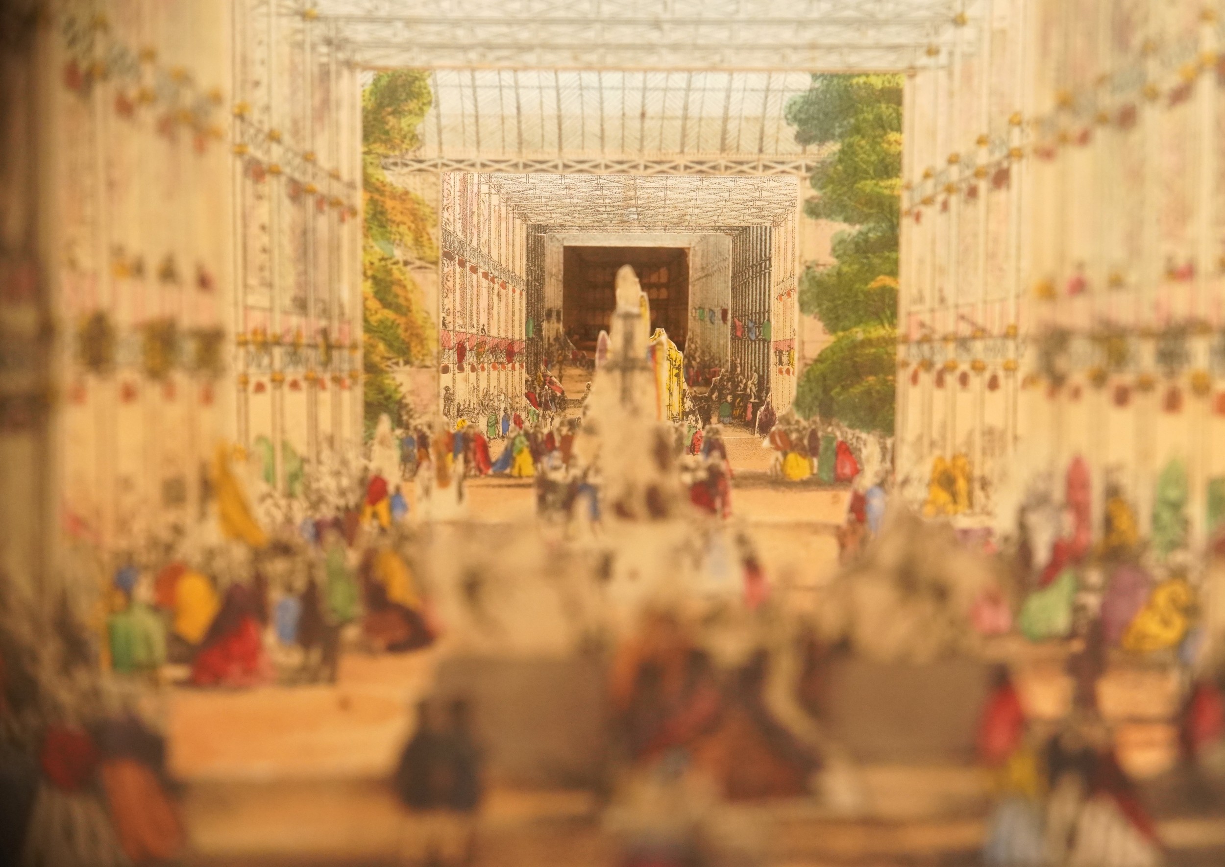 Victorian telescopic diorama of The Great Exhibition 1851, 19cm x 16cm - Bild 6 aus 10