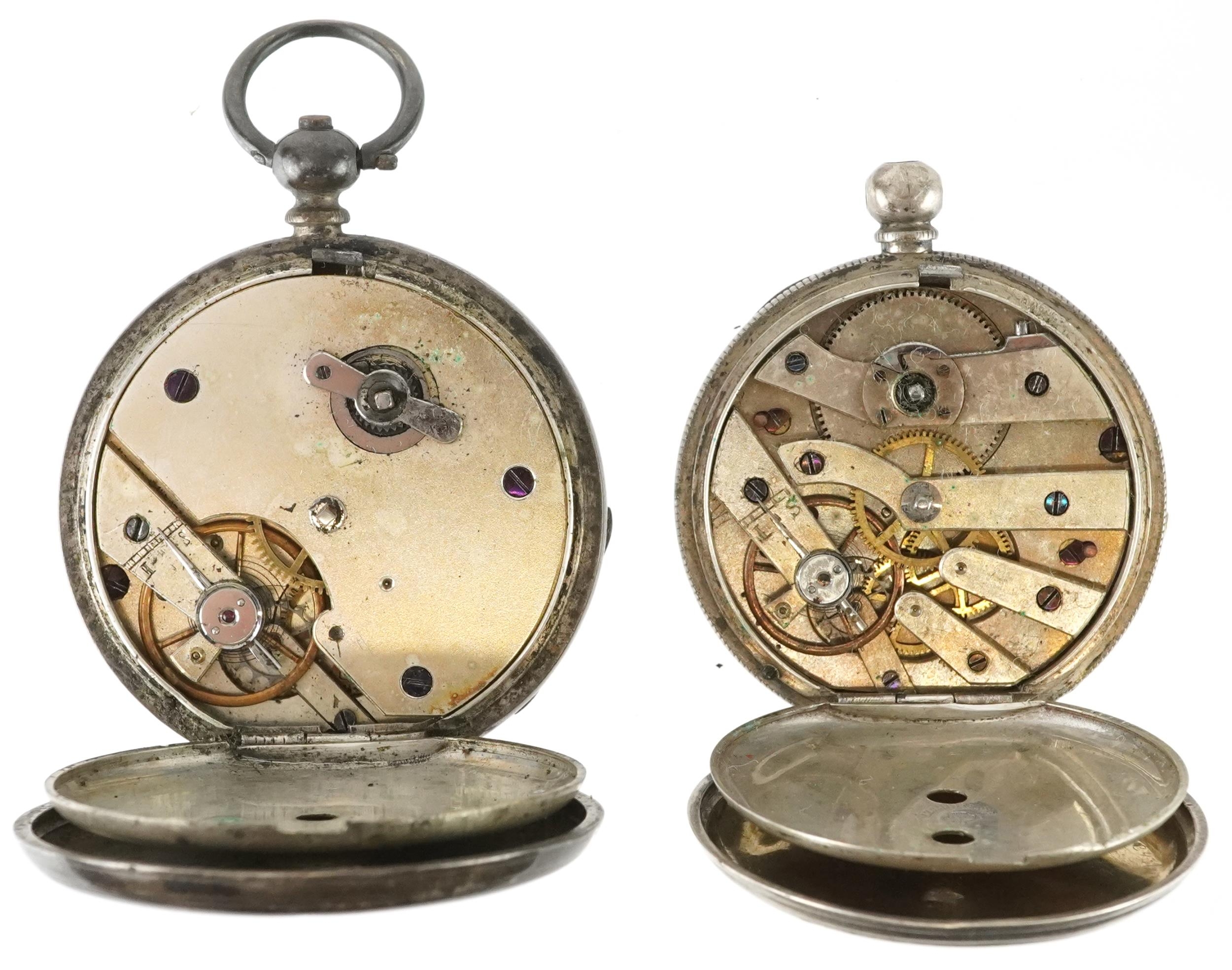 Silver and white metal jewellery comprising two ladies open face pocket watches, white metal watch - Image 4 of 4