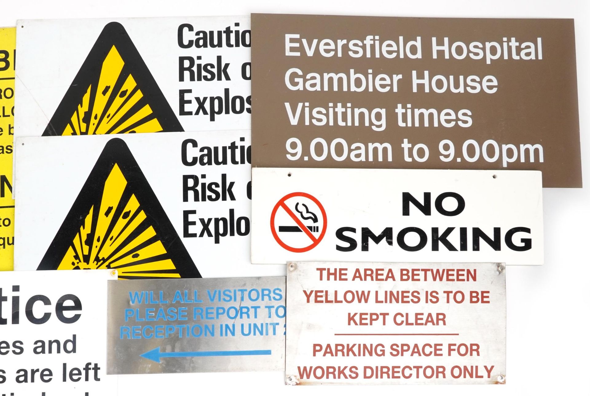 Vintage and later signs including No Smoking, Queen Charlotte's Hospital for Women and Ear - Image 3 of 3