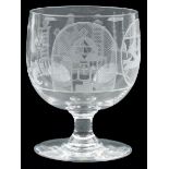 Victorian Masonic glass goblet, 11.5cm high