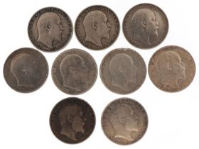 Assorted silver Edward VII florins