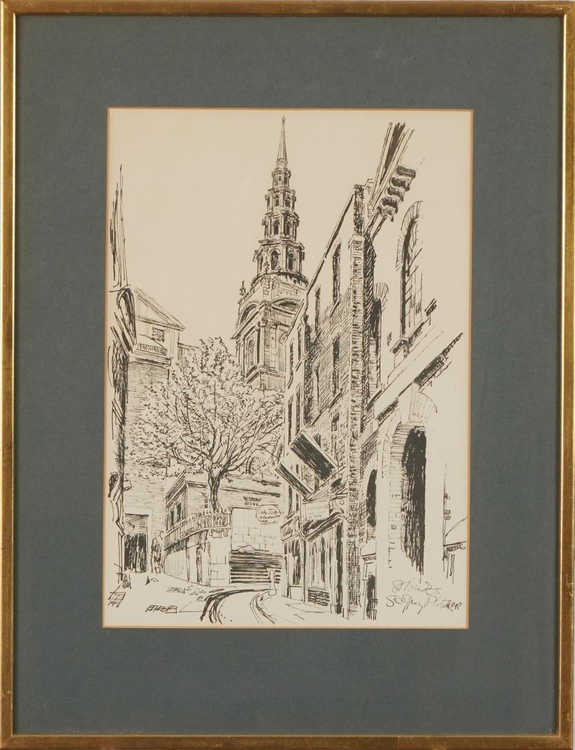 L S Fletcher - Eight prints of London scenes including St Lawrence Jewry, St Ethelburga within - Bild 35 aus 42