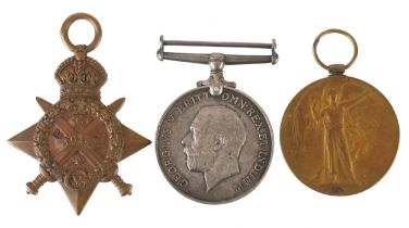 British military World War I medals awarded to GNR. J.BAKEWELL RFA AND RA including Mons Star